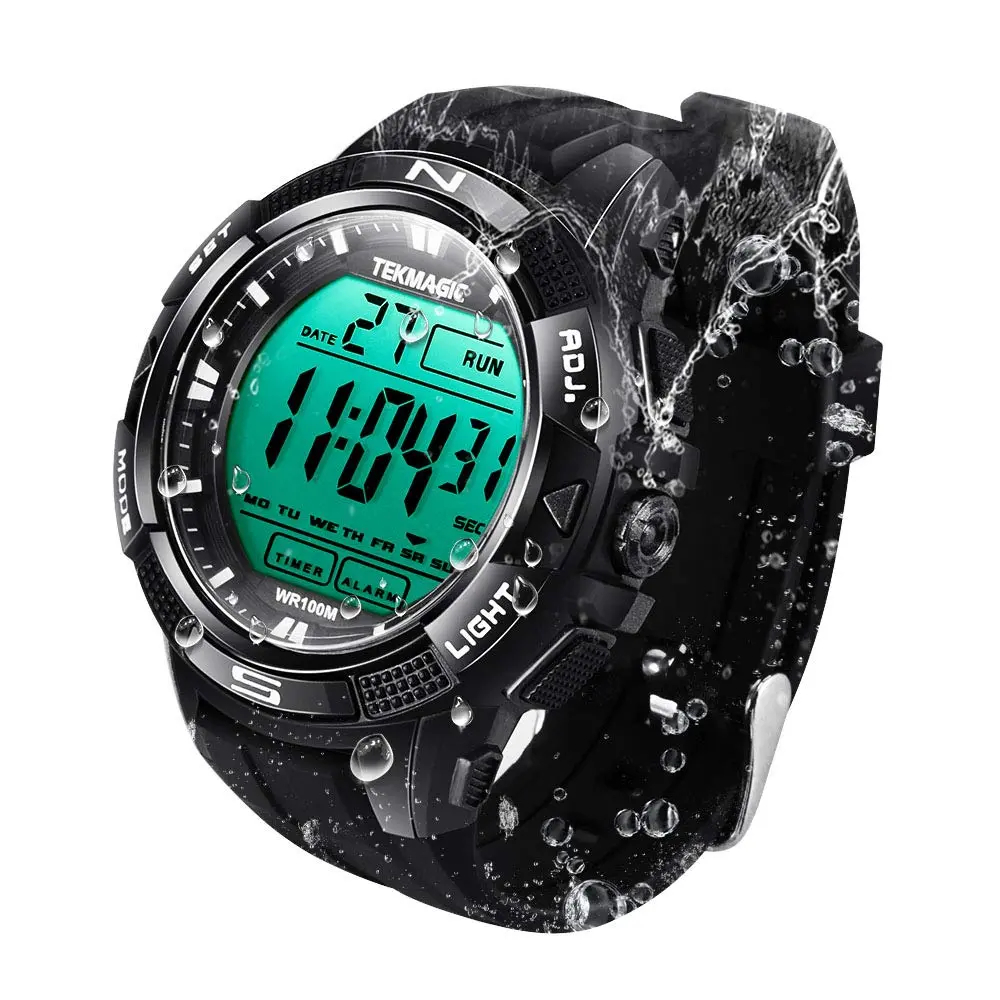 TEKMAGIC Digital Diving Watch 45mm Water-Resistant 10 ATM | Unisex Sport Wristwatch with LCD Screen - main product image