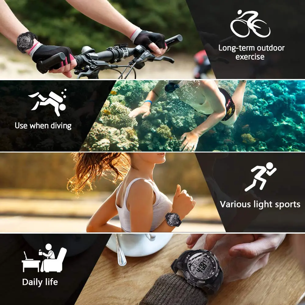 TEKMAGIC Digital Diving Watch 45mm Water-Resistant 10 ATM | Unisex Sport Wristwatch with LCD Screen - view 8