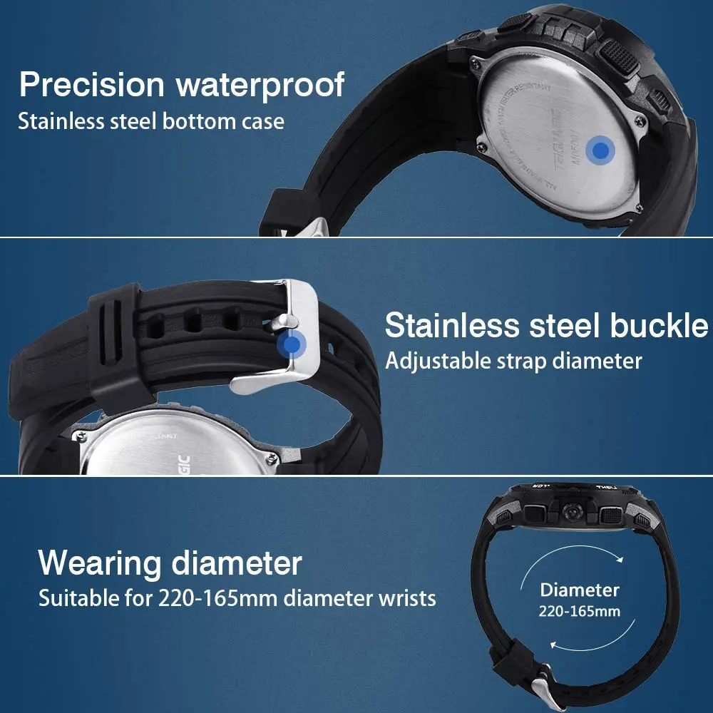 TEKMAGIC Digital Diving Watch 45mm Water-Resistant 10 ATM | Unisex Sport Wristwatch with LCD Screen - view 9