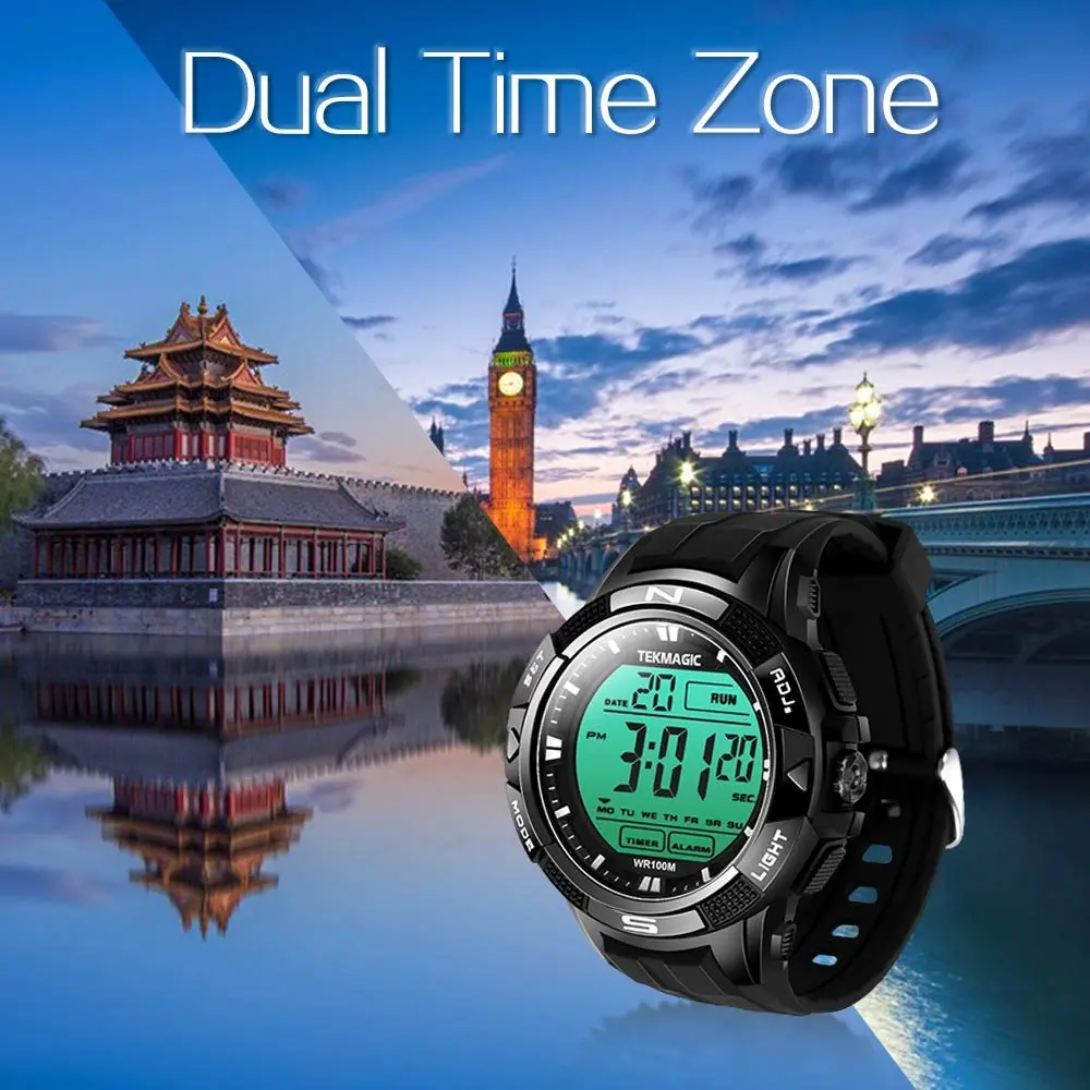 TEKMAGIC Digital Diving Watch 45mm Water-Resistant 10 ATM | Unisex Sport Wristwatch with LCD Screen - view 4