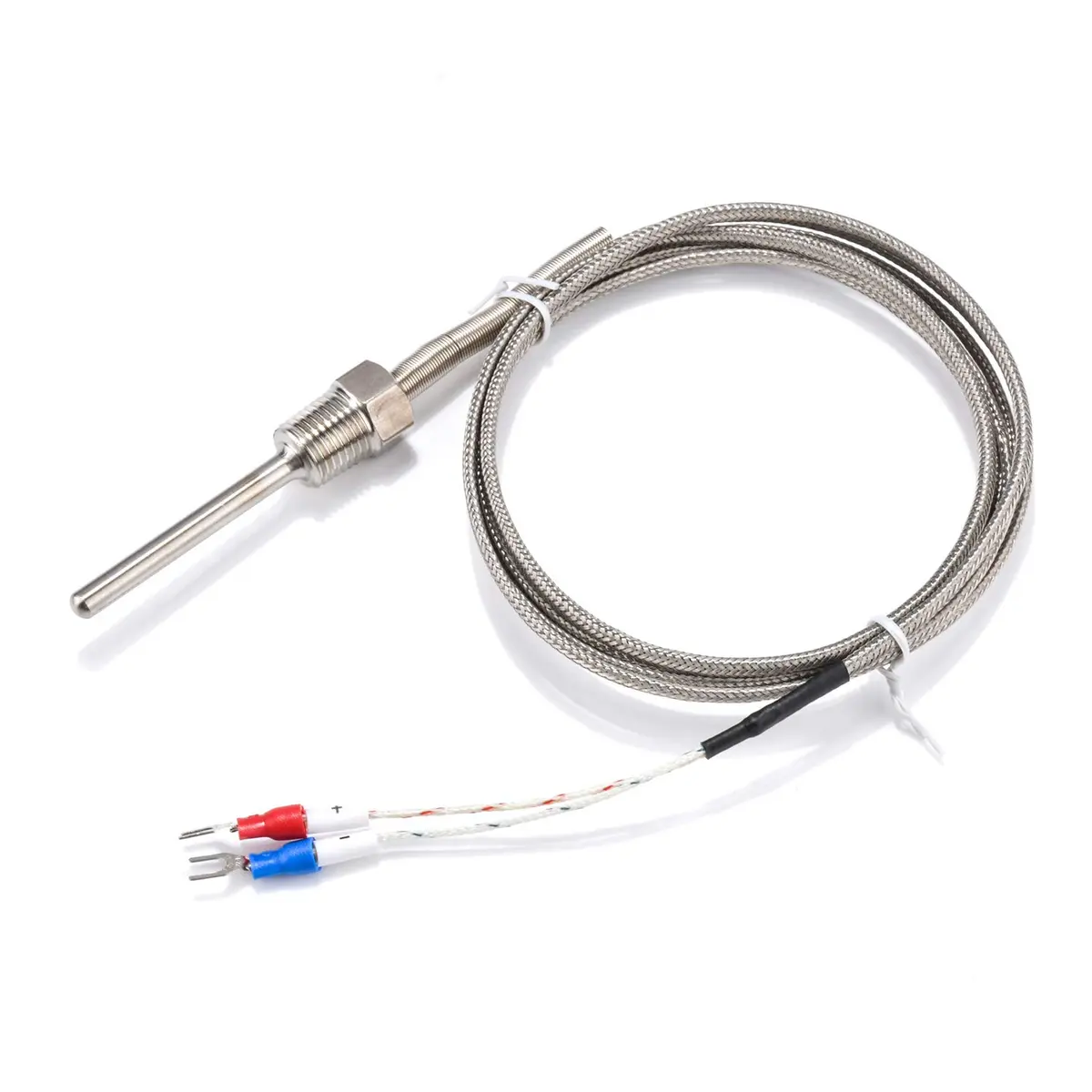 Jaybva K Type Thermocouple Sensor Probe 0-500℃ (50mm Length, 2m Shielded Wire) | Waterproof Industrial Temperature Measurement - view 2