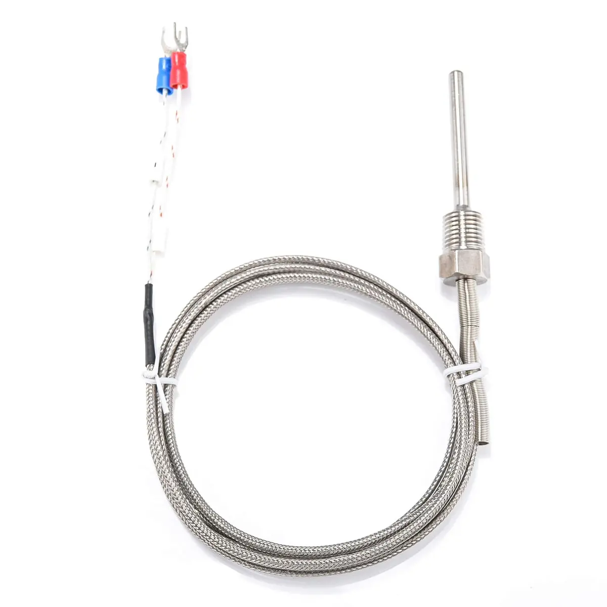 Jaybva K Type Thermocouple Sensor Probe 0-500℃ (50mm Length, 2m Shielded Wire) | Waterproof Industrial Temperature Measurement - view 3