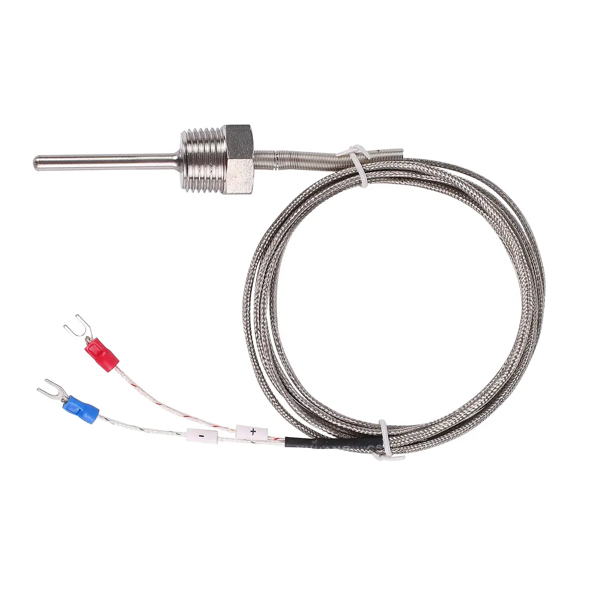 Jaybva K Type Thermocouple Sensor Probe 0-500℃ (50mm Length, 2m Shielded Wire) | Waterproof Industrial Temperature Measurement - view 2