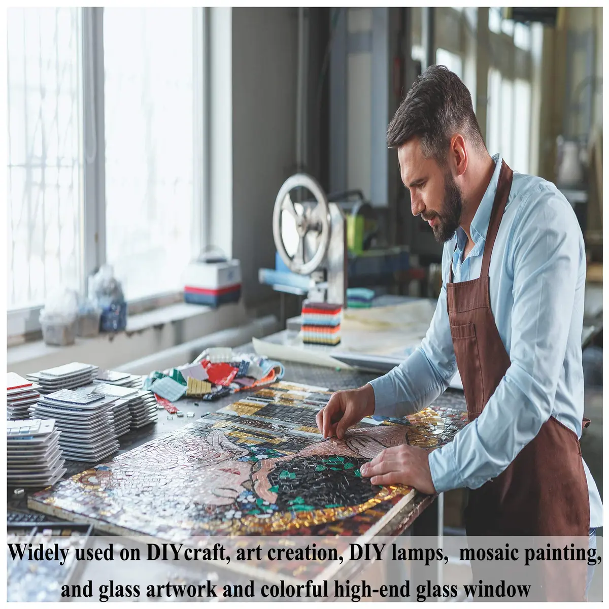 Csdtylh 1100 Pcs Glass Mosaic Tiles | Bulk Craft Supplies for Home & Art Projects - view 6