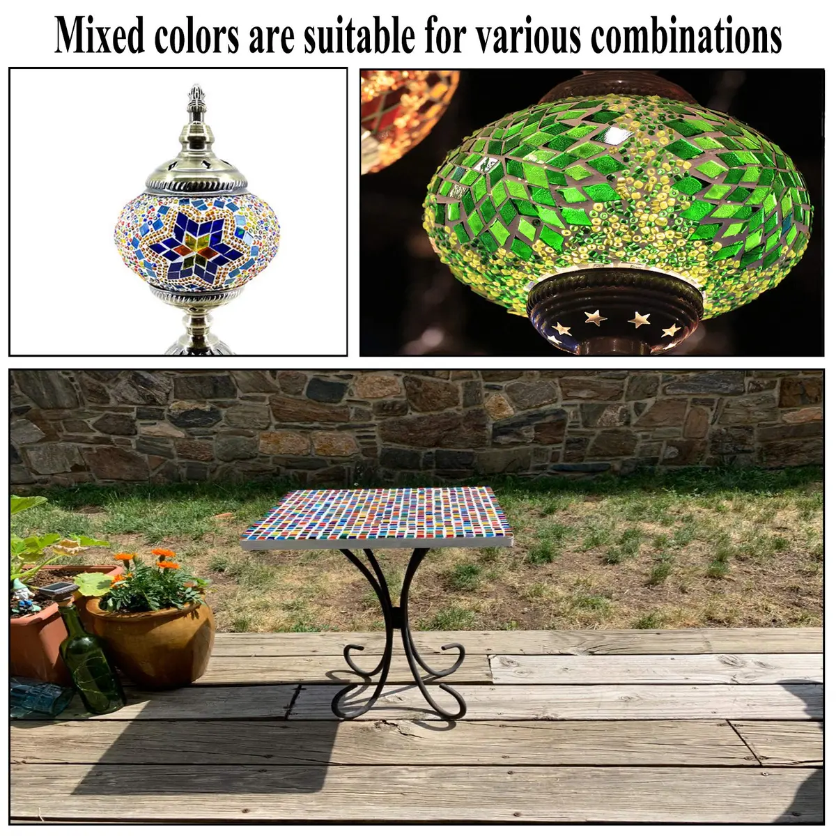 Csdtylh 1100 Pcs Glass Mosaic Tiles | Bulk Craft Supplies for Home & Art Projects - view 4