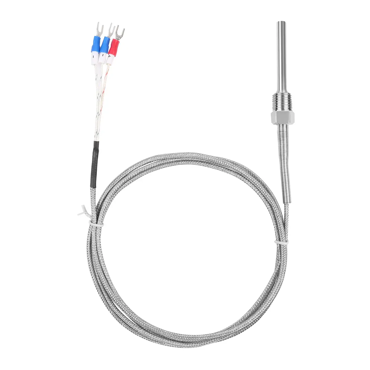 Jaybva Waterproof RTD PT100 Temperature Sensor 2m (78.7 inch) | Industrial Grade 3-Wire Thermistor Probe for PID Controllers - main product image