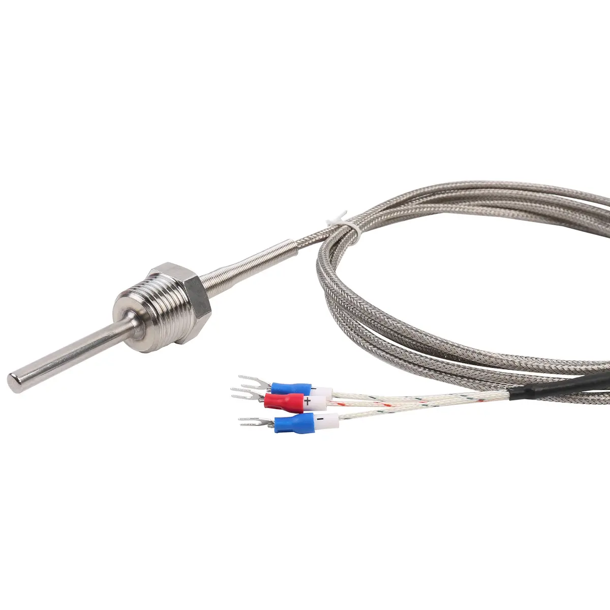 Jaybva Waterproof RTD PT100 Temperature Sensor Probe -50~500℃ | 3-Wire Stainless Steel NPT1/2" Pipe Thread with 2m Shielded Wire - view 3