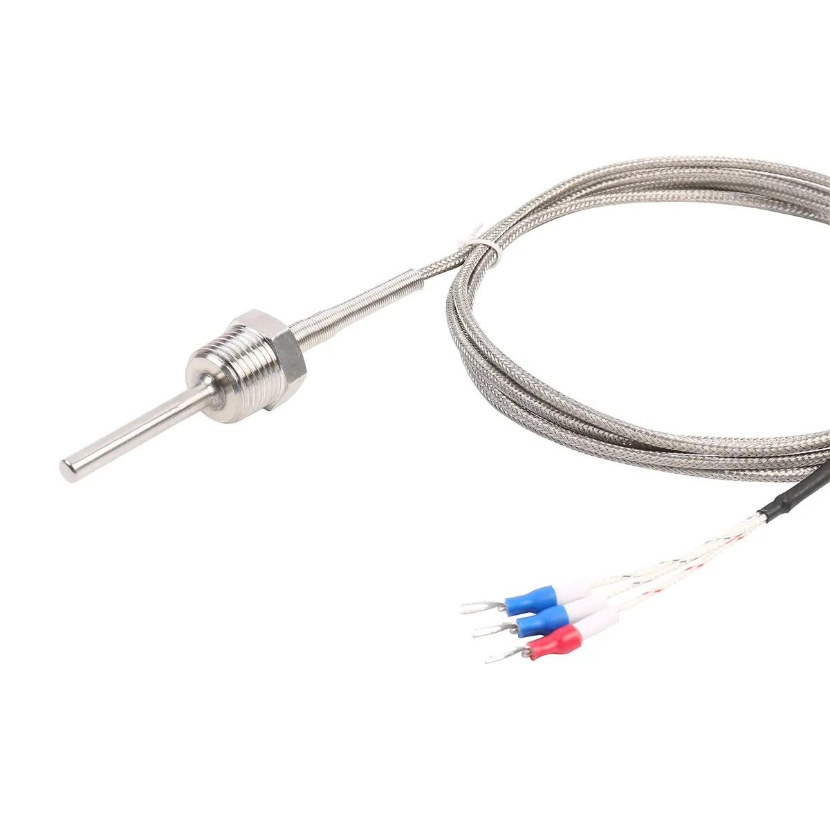 Jaybva Waterproof RTD PT100 Temperature Sensor Probe -50~500℃ | 3-Wire Stainless Steel NPT1/2" Pipe Thread with 2m Shielded Wire - view 4