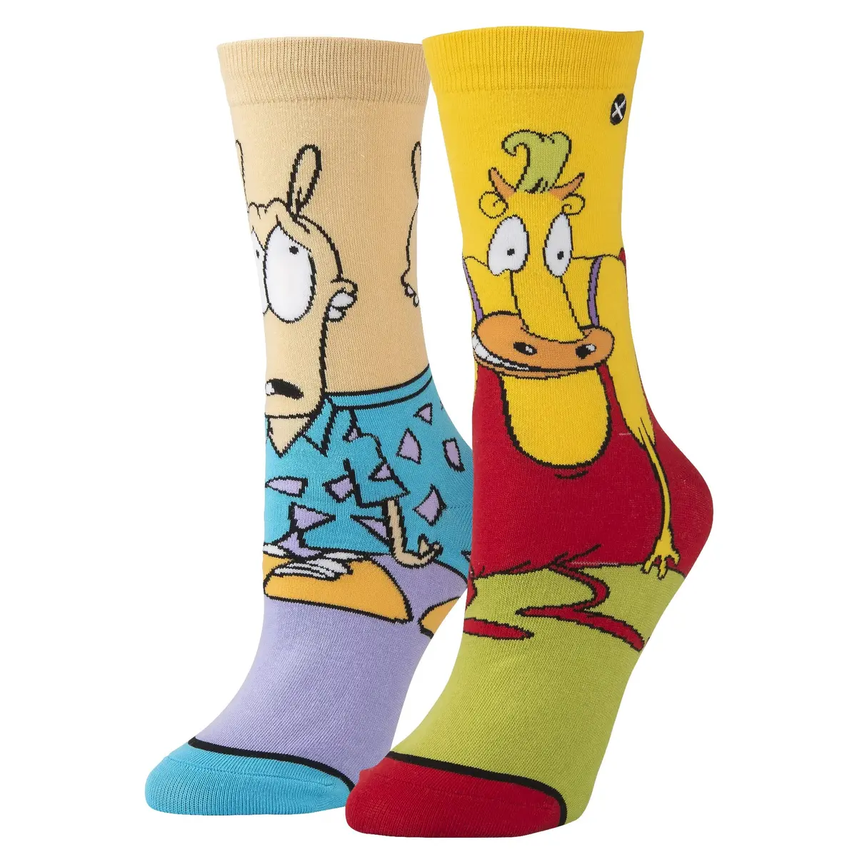 Odd Sox Rocko & Heffer Nickelodeon Cartoon Crew Socks Large | Fan & Collector Favorite - main product image