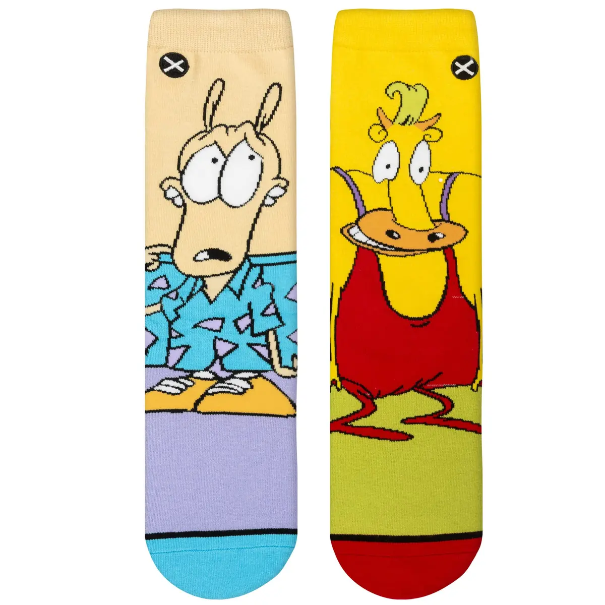 Odd Sox Rocko & Heffer Nickelodeon Cartoon Crew Socks Large | Fan & Collector Favorite - view 2