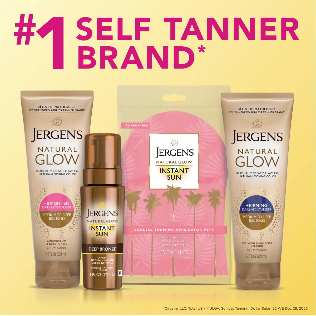 Jergens Natural Glow + Firming Daily Moisturizer Medium to Tan Skin Tones 222ml (7.5 Fl Oz) | Gradual Sunless Tanner with Cellulite Reduction - view 8
