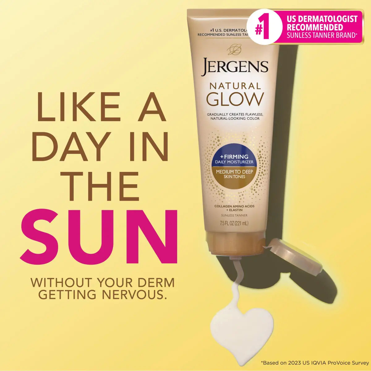 Jergens Natural Glow + Firming Daily Moisturizer Medium to Tan Skin Tones 222ml (7.5 Fl Oz) | Gradual Sunless Tanner with Cellulite Reduction - view 2