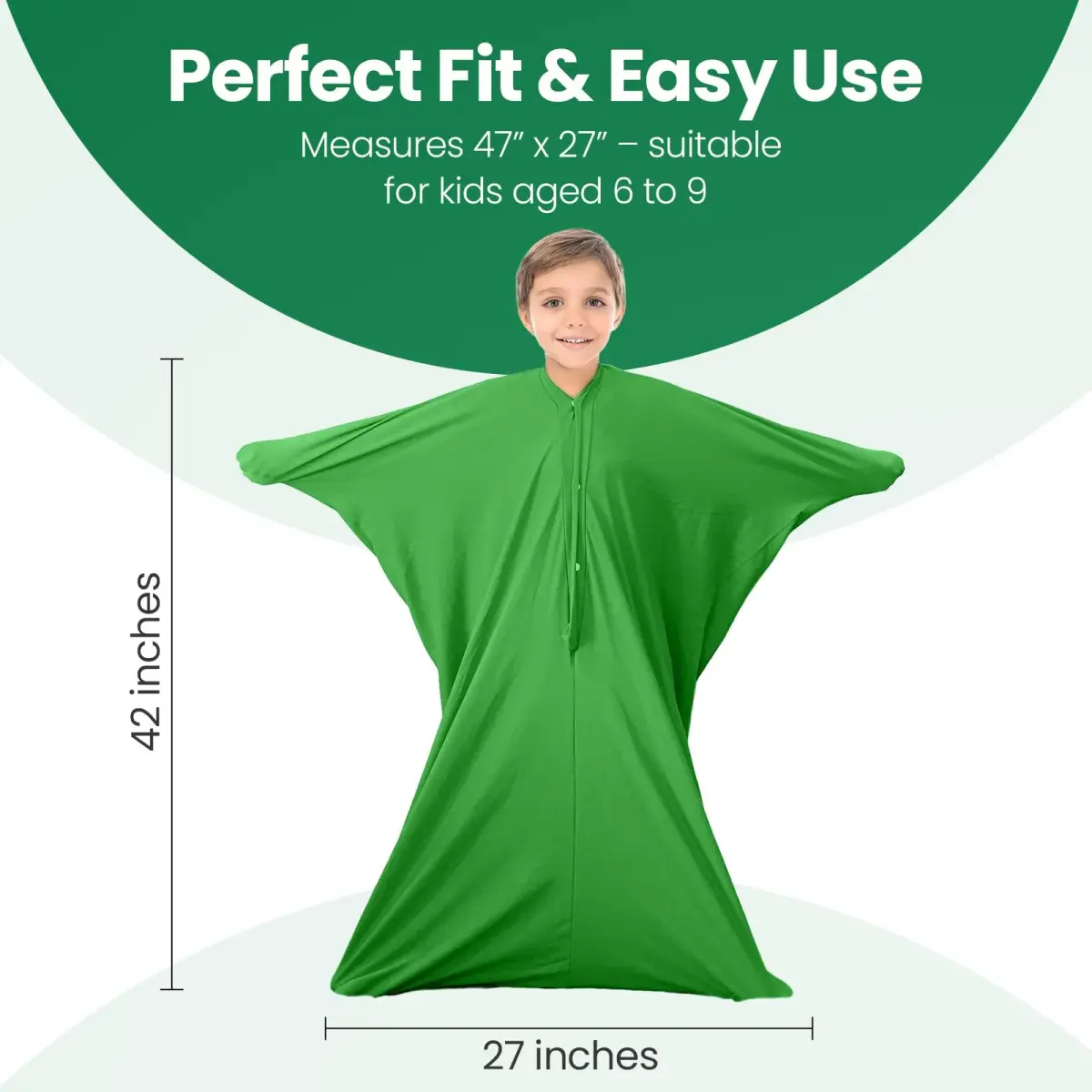 Sensory4U Kids Medium Green Body Sock | Calming Compression Sack for Autism, ADHD, Anxiety - view 5