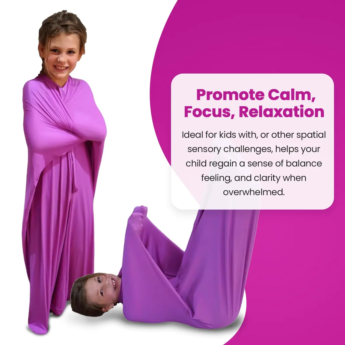 Sensory4U Sensory Body Sock Medium Lavender 47" x 27" | Calms Anxiety & Sensory Overload - view 4