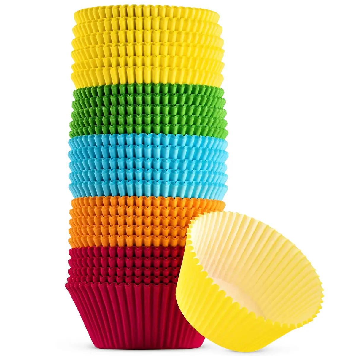 Green Direct Cupcake Liners - Standard Size Paper Baking Cups 2 in (5.08 cm) | Bright Multi Colors, Pack of 500 - main product image