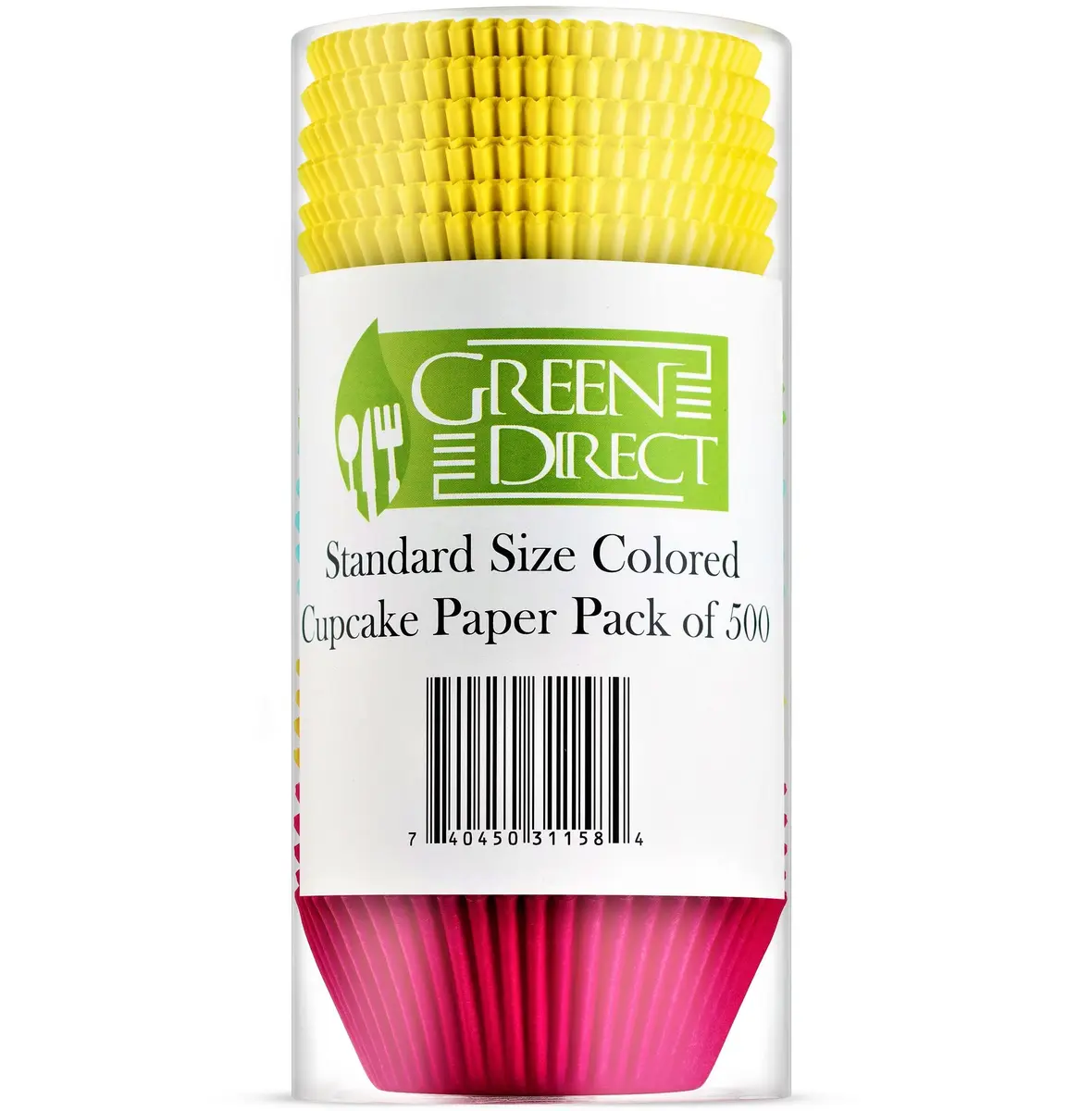 Green Direct Cupcake Liners - Standard Size Paper Baking Cups 2 in (5.08 cm) | Bright Multi Colors, Pack of 500 - view 4