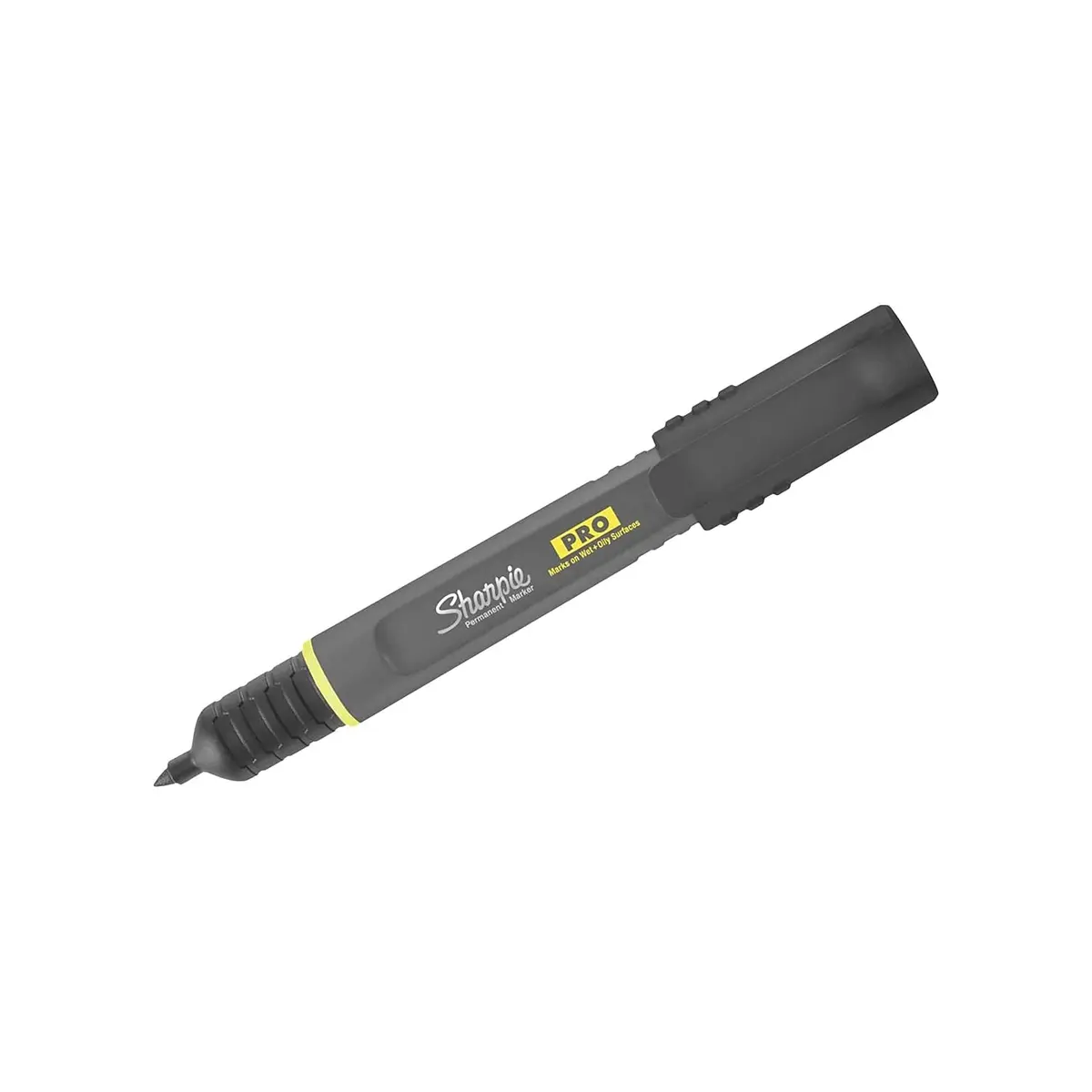 Sharpie Pro Permanent Markers, Anti-Roll Barrel, Fine Tip, Black, 12 Count | Marks on Wet & Oily Surfaces - view 2
