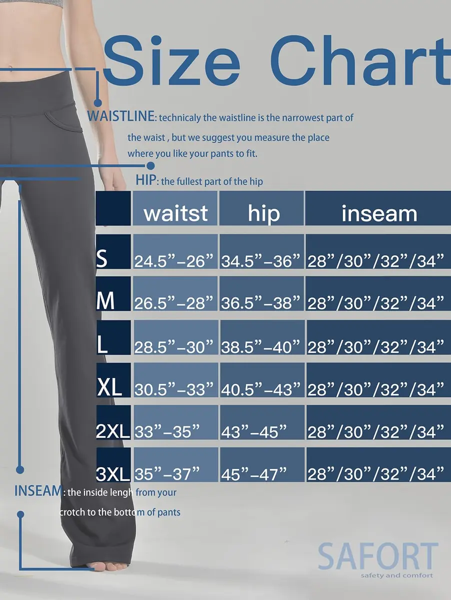 Safort Yoga Pants 28" 30" 32" 34" Inseam UPF50+ | Flattering Bootcut Fit for Active Women - view 6