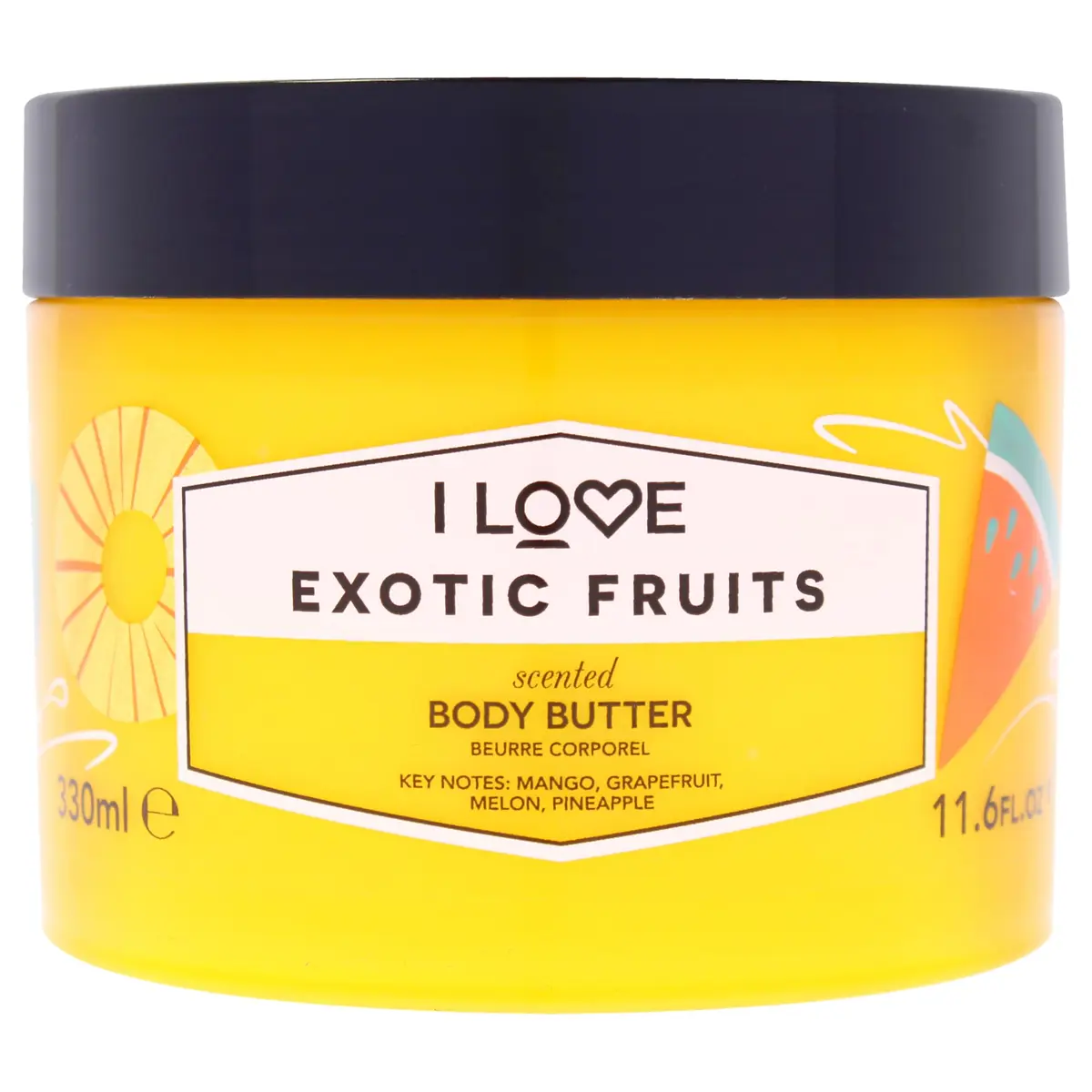I LOVE Exotic Fruit Scented Body Butter 11.15 Fl Oz | Hydrating for Dry Skin, Vitamin E & Aloe Vera, Shea & Coconut Oil - main product image