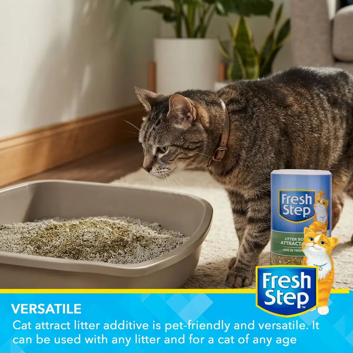 Fresh Step Cat Litter Box Training Attractant Powder, 9 Oz Bottle, 3-Pack | Herbal Blend Scent Cues Guide Cats Back to the Litter Box - view 3