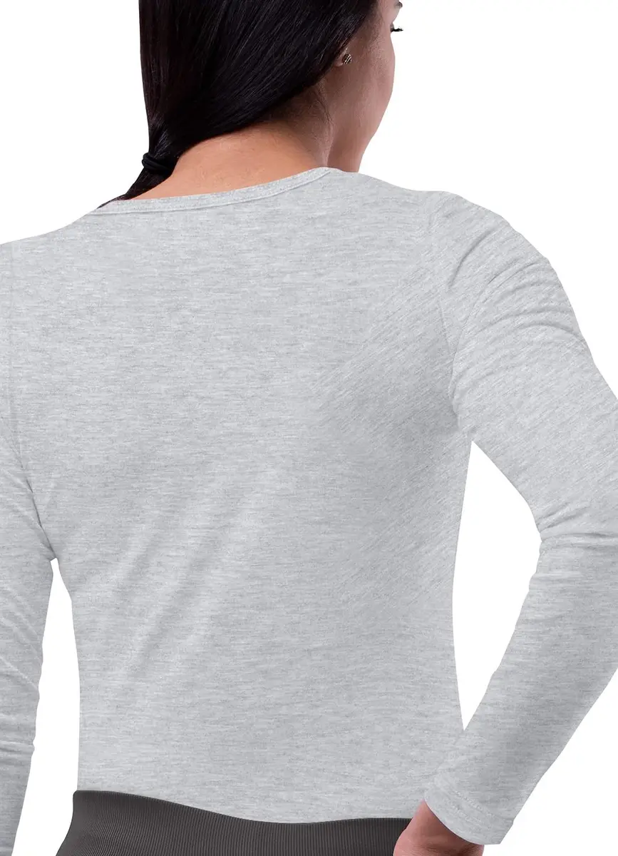 Sivvan Scrubs for Women - Long Sleeve Comfort Underscrub Tee 3-Pack - Marl Gray - XL | Classic Fit, Tagless Crew Neck - view 4