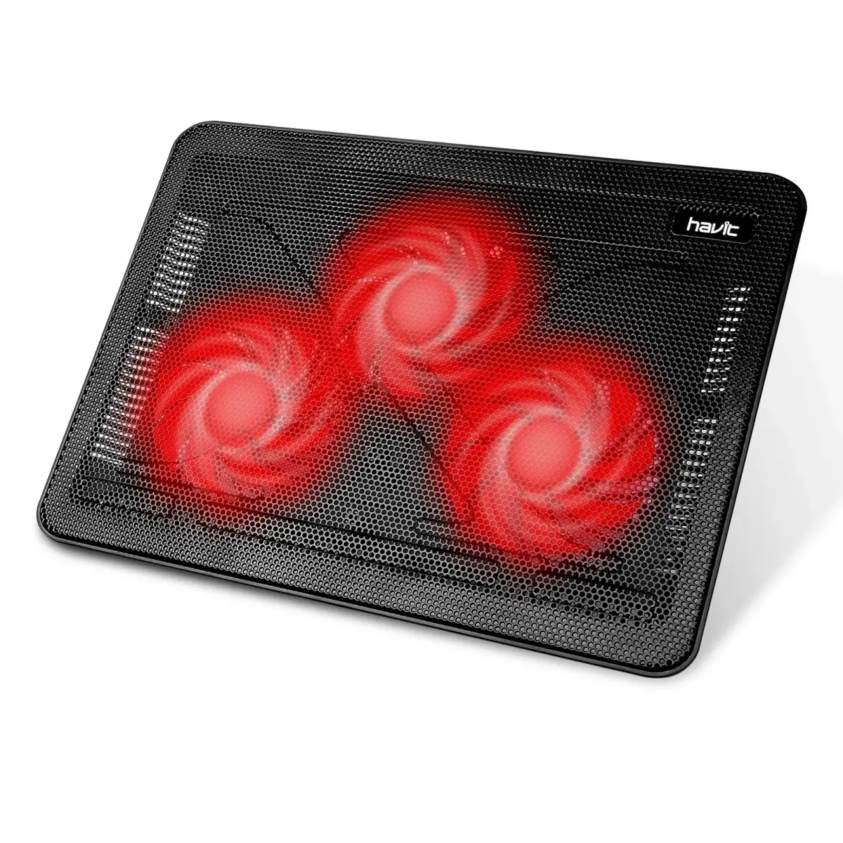 havit HV-F2056 Laptop Cooling Pad for 15.6-17 Inch Laptops, Black | 3 Quiet USB-Powered Fans, Ergonomic Stand - main product image