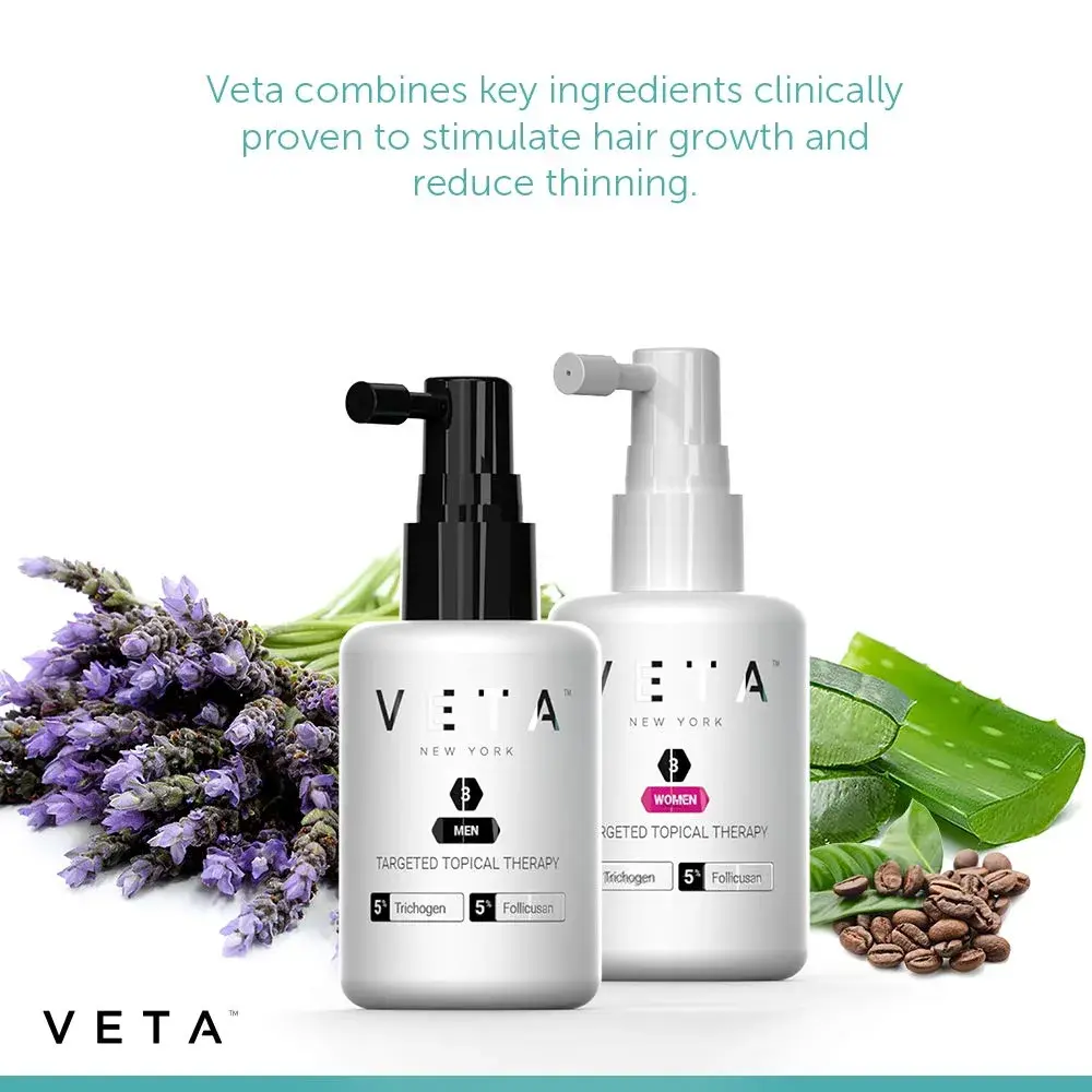 Veta Men's Targeted Topical Therapy Hair Regrowth Treatment 60ml (2.04 Fl Oz) | Stimulates Scalp Health - view 7
