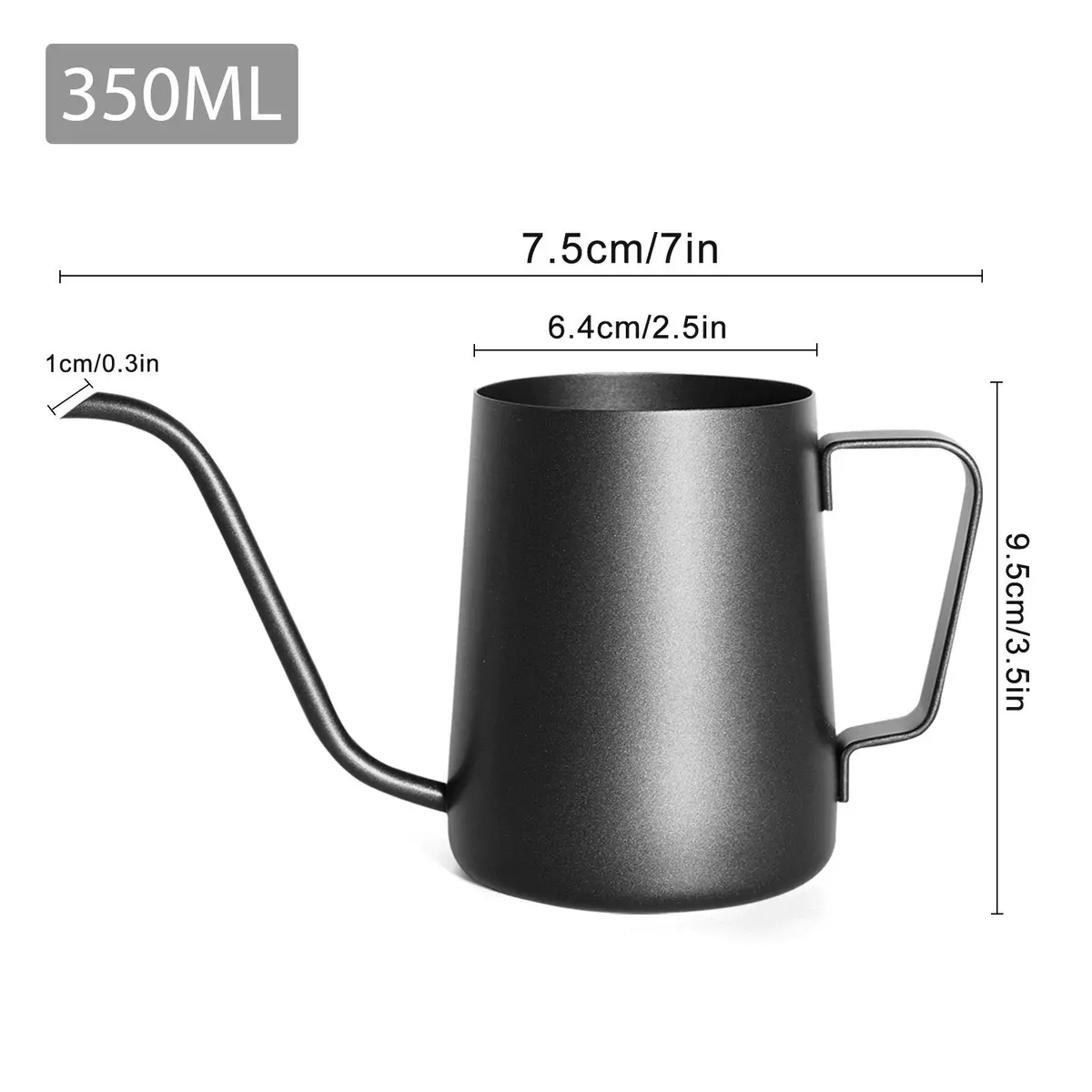 Kslong Pour Over Kettle Gooseneck Long Narrow Drip Spout Coffee Tea Pot 350ML | Modern, Durable & Easy to Use - view 3