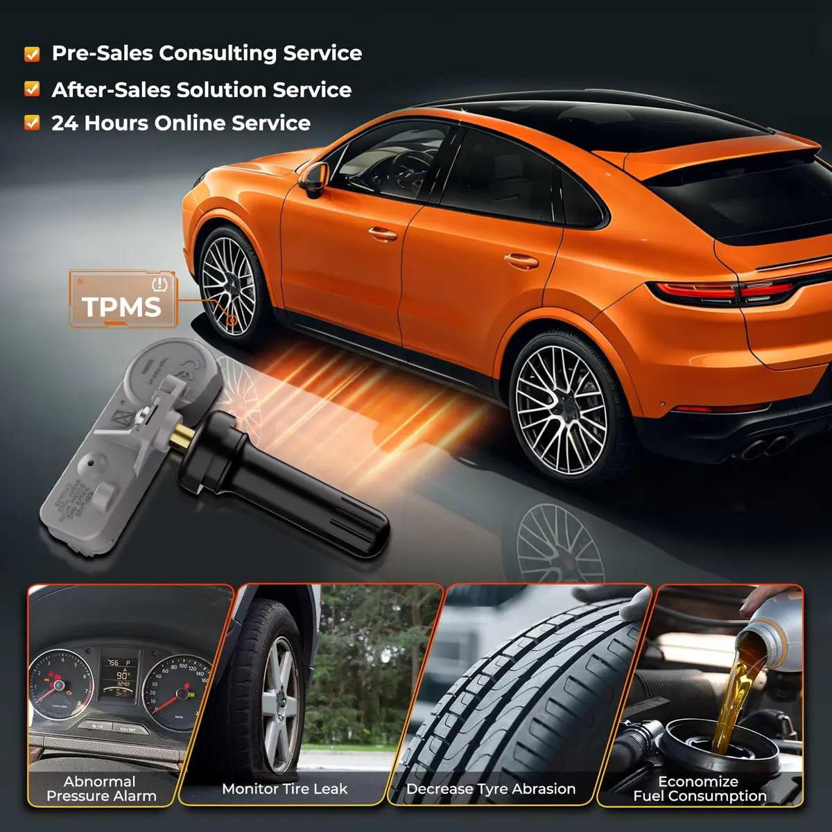 Jsueng TPMS Sensor,315MHz Tire Pressure Monitor System for Chevy Buick GMC | Pre-Programmed, OBDII Relearn, Durable Metal & Lithium Battery - view 6