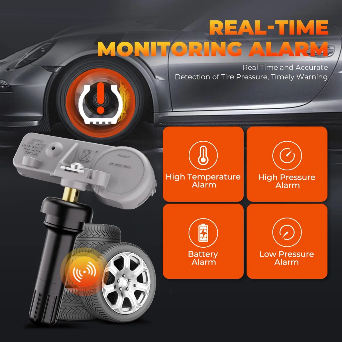 Jsueng TPMS Sensor,315MHz Tire Pressure Monitor System for Chevy Buick GMC | Pre-Programmed, OBDII Relearn, Durable Metal & Lithium Battery - view 7