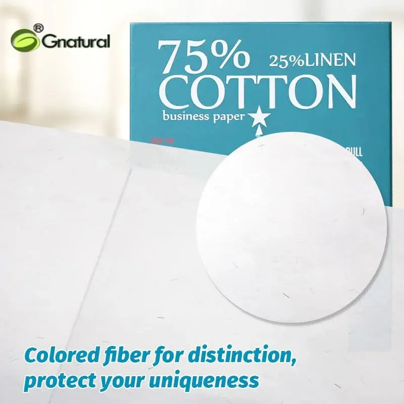 Gnatural 75% Cotton 25% Linen Paper 85gsm 21.6 x 27.9 cm (8.5"x11") White 100 Sheets | Fade-Resistant Resume Paper - view 2