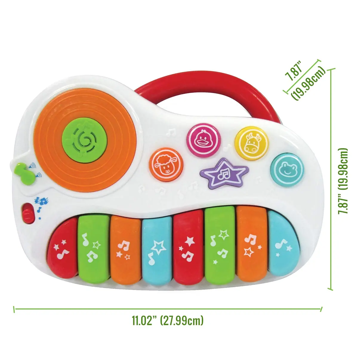 KiddoLab Musical Piano Toy for 1-3 Year Olds | 8-Key Rainbow Keyboard with DJ Turntable & Animal Sounds - view 6