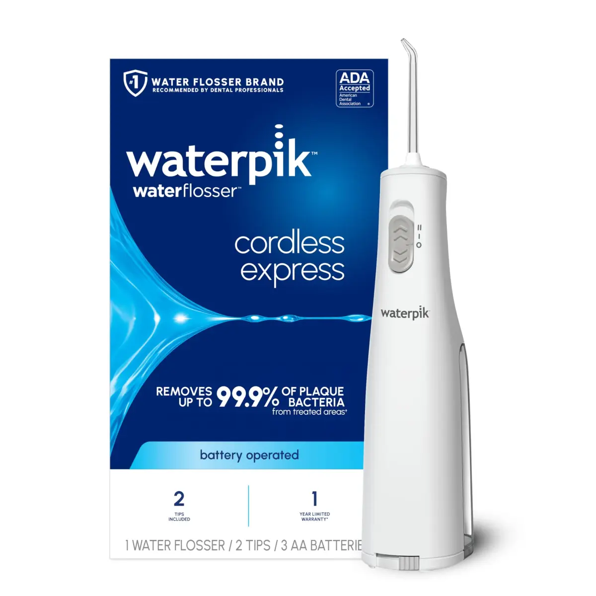 Waterpik Cordless Express Portable Water Flosser White 5 fl oz (148 ml) | Dentist Recommended Oral Irrigator - main product image