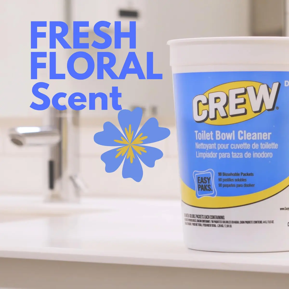 CREW Toilet Bowl Cleaner Easy Paks 90-Count | Foam & Dissolve for Sparkling Clean, Fresh Floral Scent - view 4