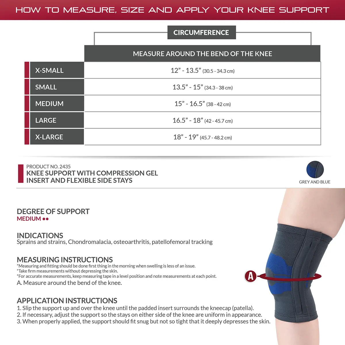 OTC Knee brace, compression recovery, gel insert, flexible side stays, X-Large | Targeted support for joint pain relief - view 2