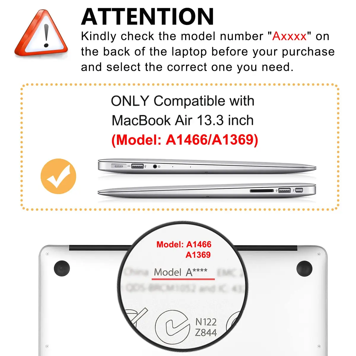 iDonzon Case for MacBook Air 13 inch (A1466/A1369) | 3D Matte Clear See Through Cover & Keyboard - view 2