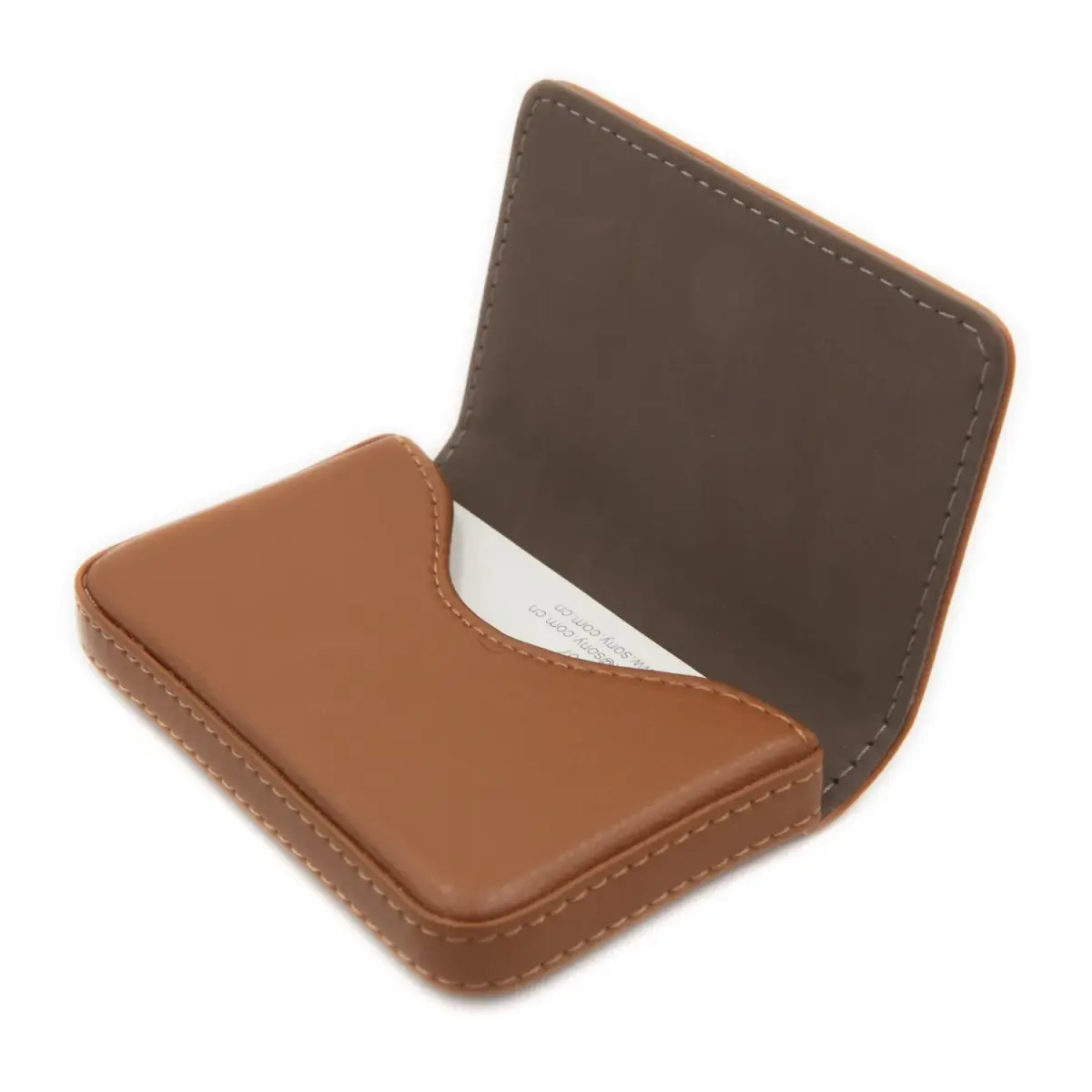AI-DEE RFID Blocking Wallet Minimalist Leather Business Credit Card Holder with Magnetic Light Coffee Small - main product image