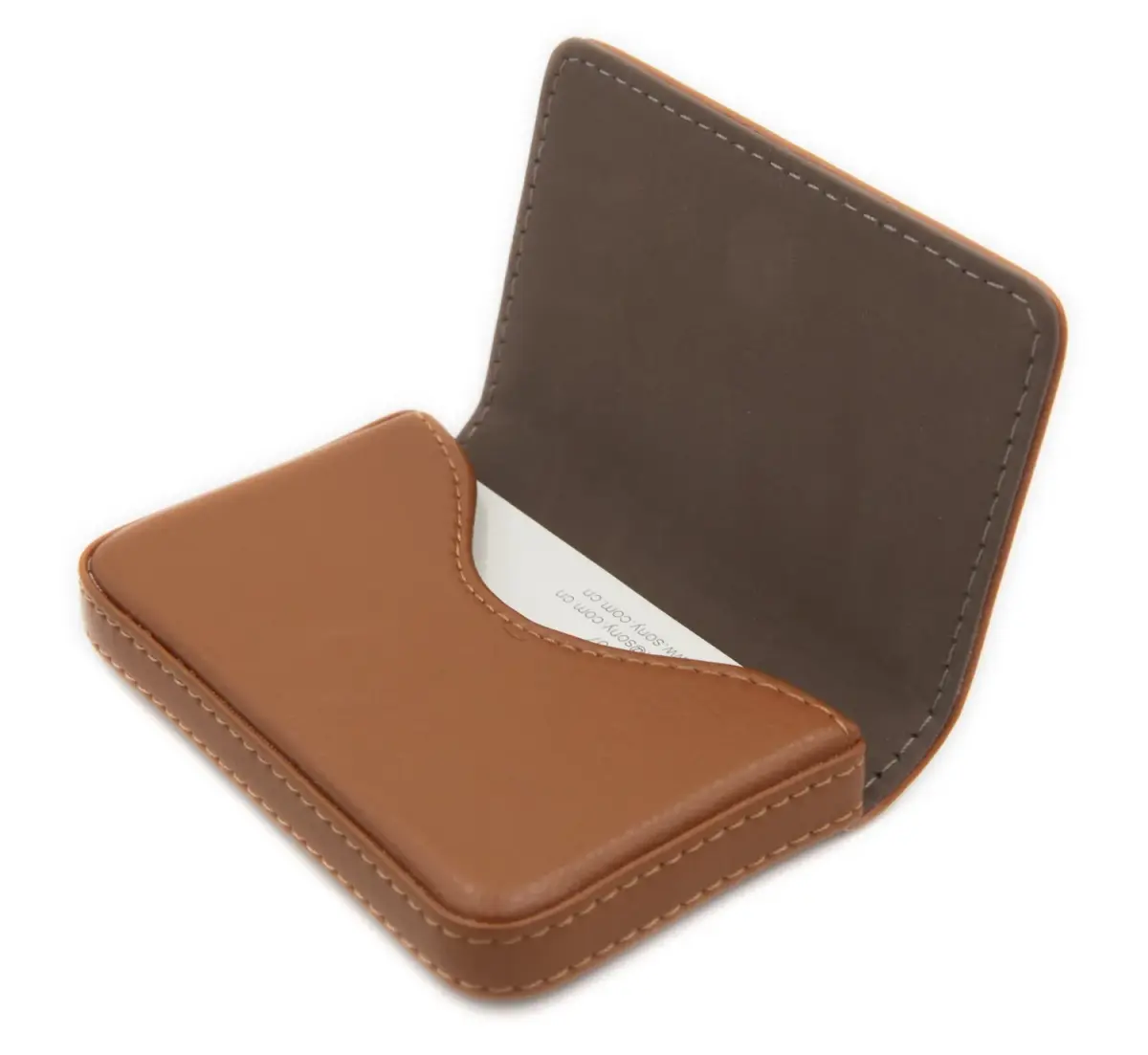 AI-DEE RFID Blocking Wallet Minimalist Leather Business Credit Card Holder with Magnetic Light Coffee Small - main product image