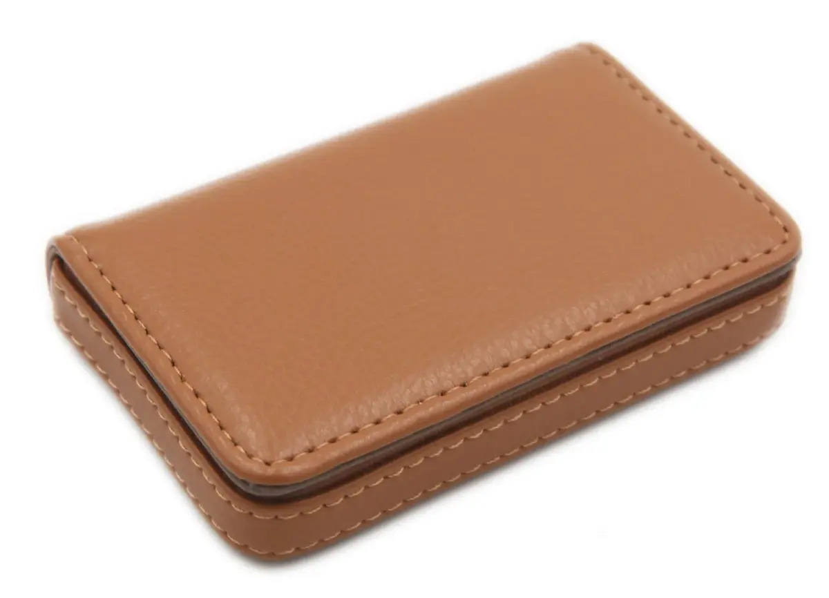 AI-DEE RFID Blocking Wallet Minimalist Leather Business Credit Card Holder with Magnetic Light Coffee Small - view 4