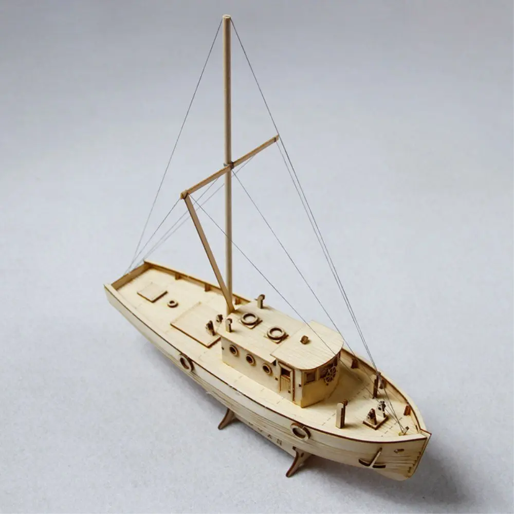 HAPYLY Scale DIY Hobby Wooden Ship Model Kit 1:130 (38cm x 13cm x 27cm) | Classic Sailing Boat Assembly for Adults - main product image