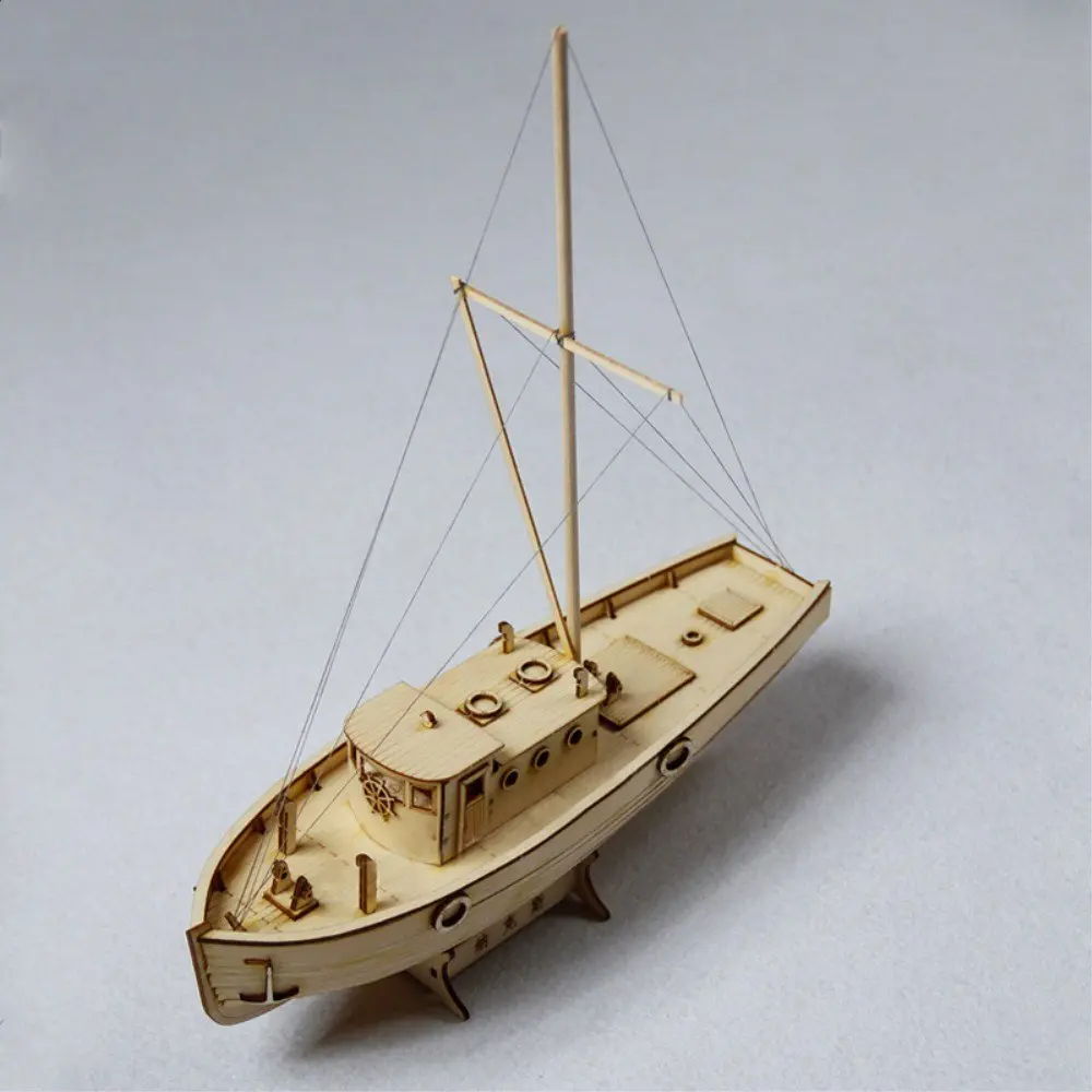 HAPYLY Scale DIY Hobby Wooden Ship Model Kit 1:130 (38cm x 13cm x 27cm) | Classic Sailing Boat Assembly for Adults - view 2