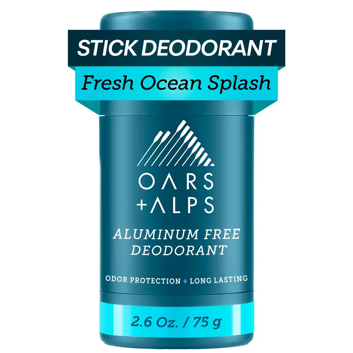 Oars + Alps Aluminum Free Men's Deodorant, Clear Gel 74ml (2.6 oz) | Odor Absorption & Movement Glide - main product image
