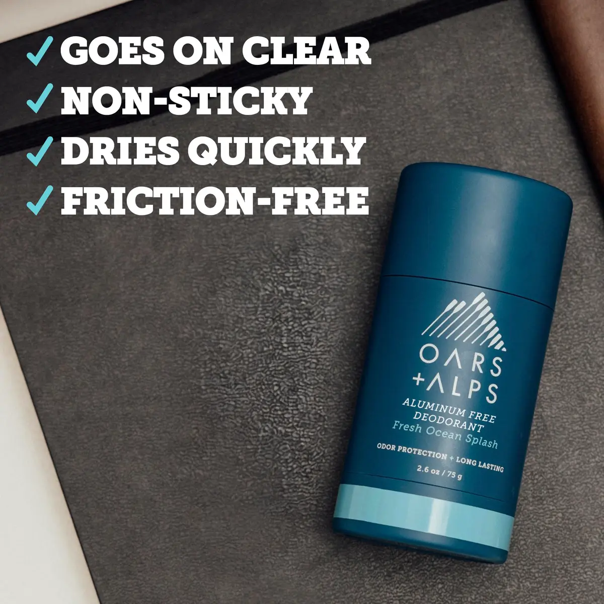 Oars + Alps Aluminum Free Men's Deodorant, Clear Gel 74ml (2.6 oz) | Odor Absorption & Movement Glide - view 7