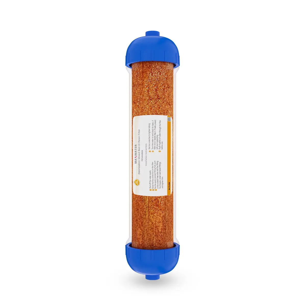 Max Water Mixed Bed Ion Exchange RODI Aquarium Filter Resin Replacement Cartridge | Produces 0 ppm TDS (70-120c) - main product image