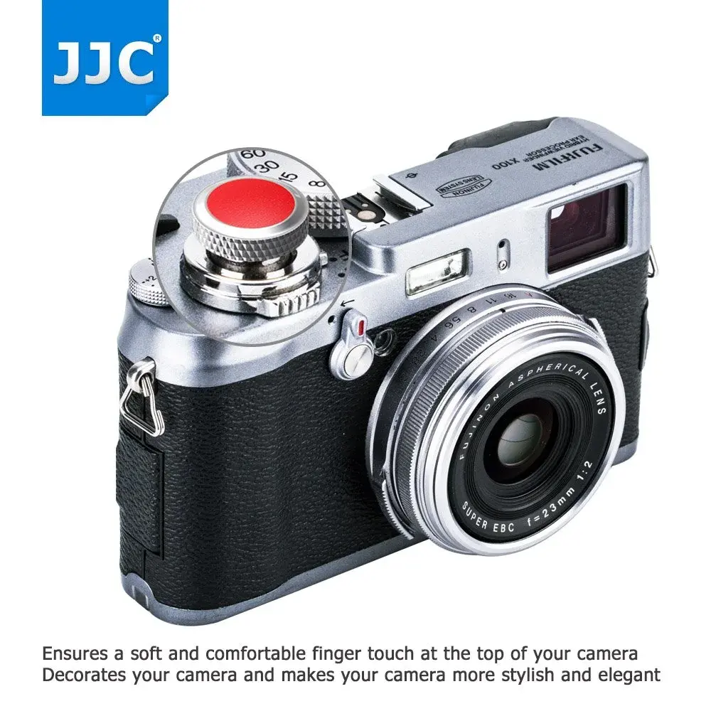 JJC Deluxe Soft Release Button Red | Copper & Microfiber Leather for Fujifilm, Sony, Leica, Canon, Nikon Cameras - view 2