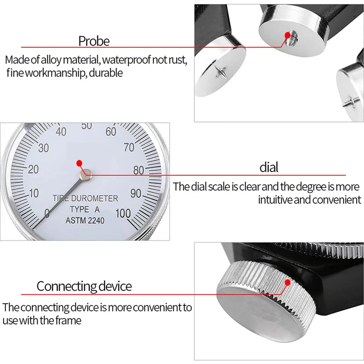 Hilitand Rubber Durometer Tester, Shore Type D | Accurate Hardness Measurement for Rubber & Plastics - view 4