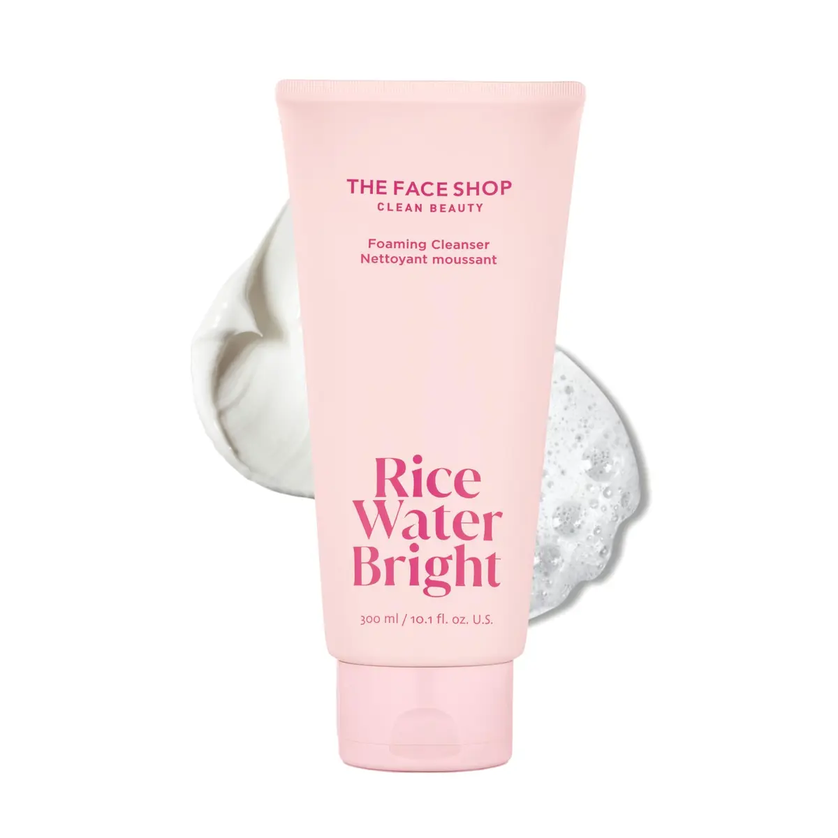 The Face Shop Rice Water Bright Foaming Cleanser 10.1 fl oz | Deep Pore & Radiance Boost - main product image