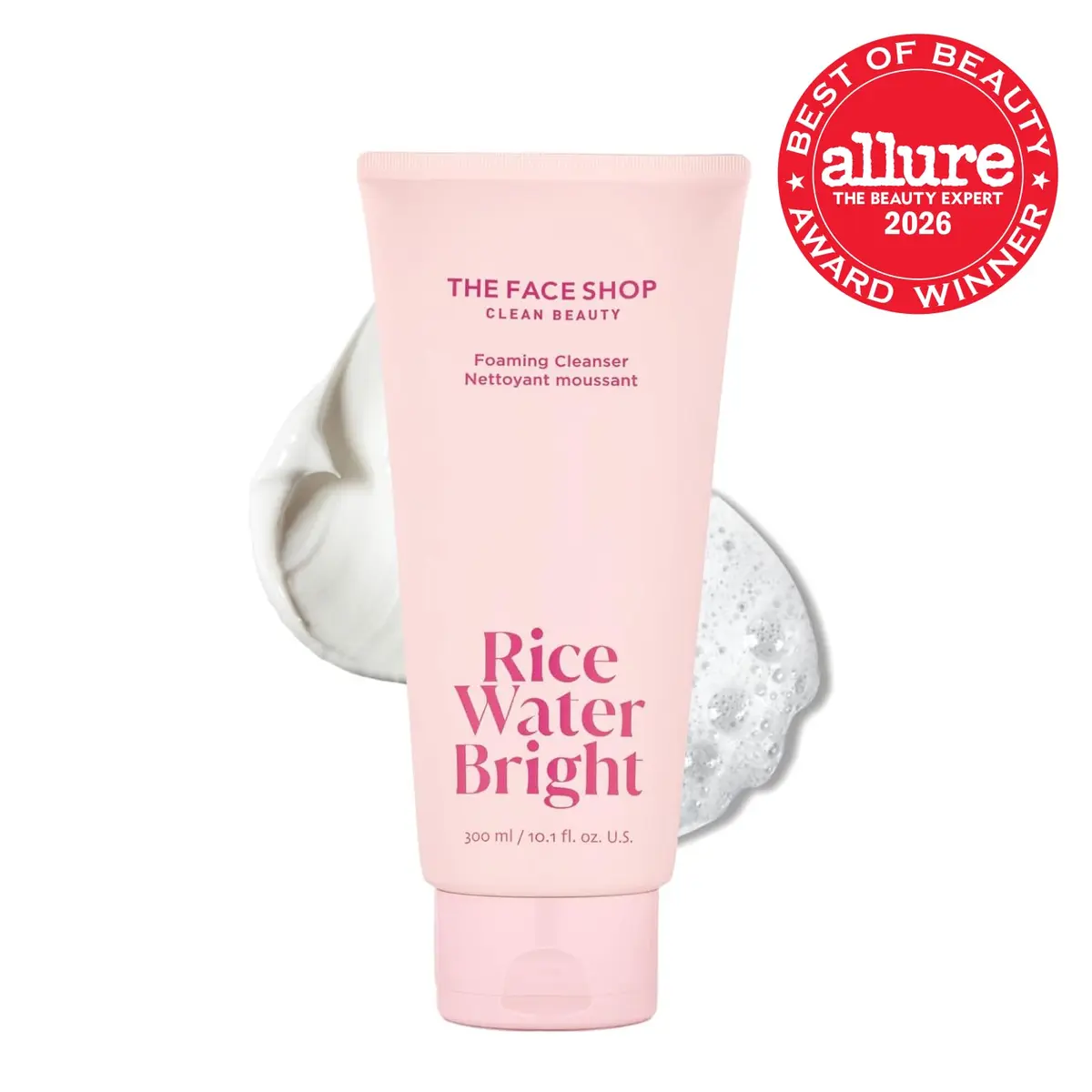 The Face Shop Rice Water Bright Foaming Cleanser 10.1 fl oz | Deep Pore & Radiance Boost - view 2