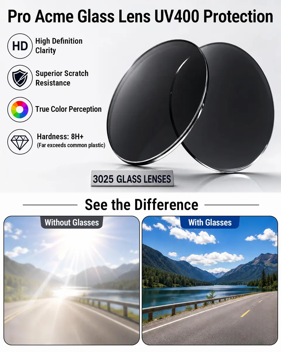 Pro Acme Classic Aviator Sunglasses Glass Lens Metal UV400 Men Women | Timeless Style & Clear Vision - view 4