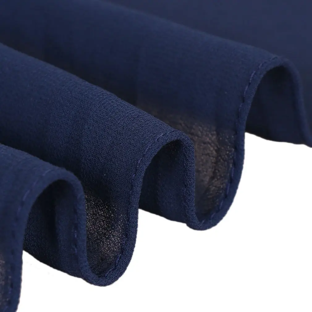 LMVERNA Plain Chiffon hijab Thick Chiffon Muslim fashion Long Scarf wrap scarves (Navy blue) | Soft & Lightweight - view 5